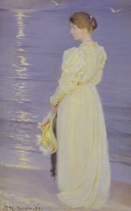 Femme en blanc sur une plage, 1893